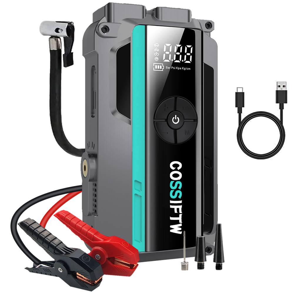 Power Bank Function 12V Automatic Mini Portable Car Air Pump Compressor Tire Inflator with LED Lights