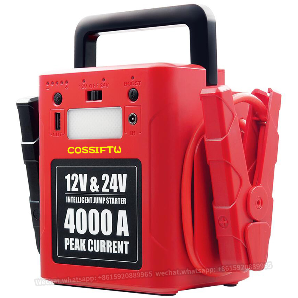 Intelligent for Road Service 12V/24V Jump Starter Truck Heavy Booster Jumpstarter for Heavy Duty Battery Starter 4000A
