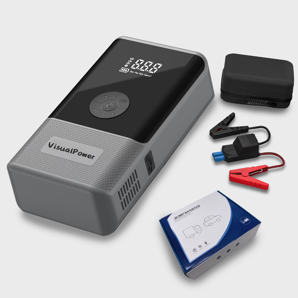 12v汽车电池助推器组，便携式汽车电池跳线紧急启动电源库，用于自动跳起动器和USB充电
