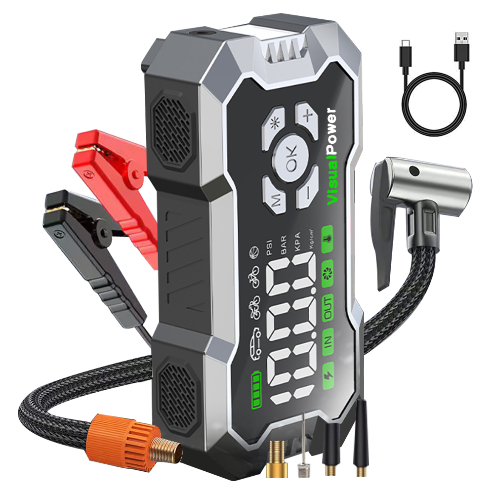 Factory Wholesale 5000A Emergency Car Kit 12V Car Jump Starter with Air Pump and 21800mAh Large LCD Screen Hot Selling Design