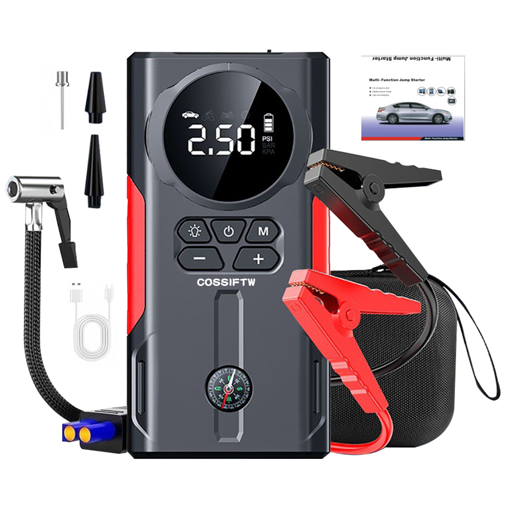 便携式汽车跳起动器12v电源银行39800mah汽车跳起动器电源充气机跳起动器与空气泵