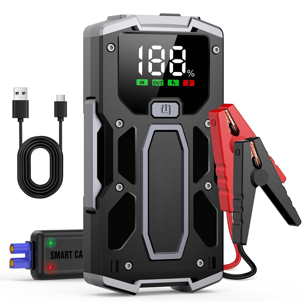 新发布的3000a高功率汽车电池跳跃起动器组12V锂电池助推器与USB快速充电