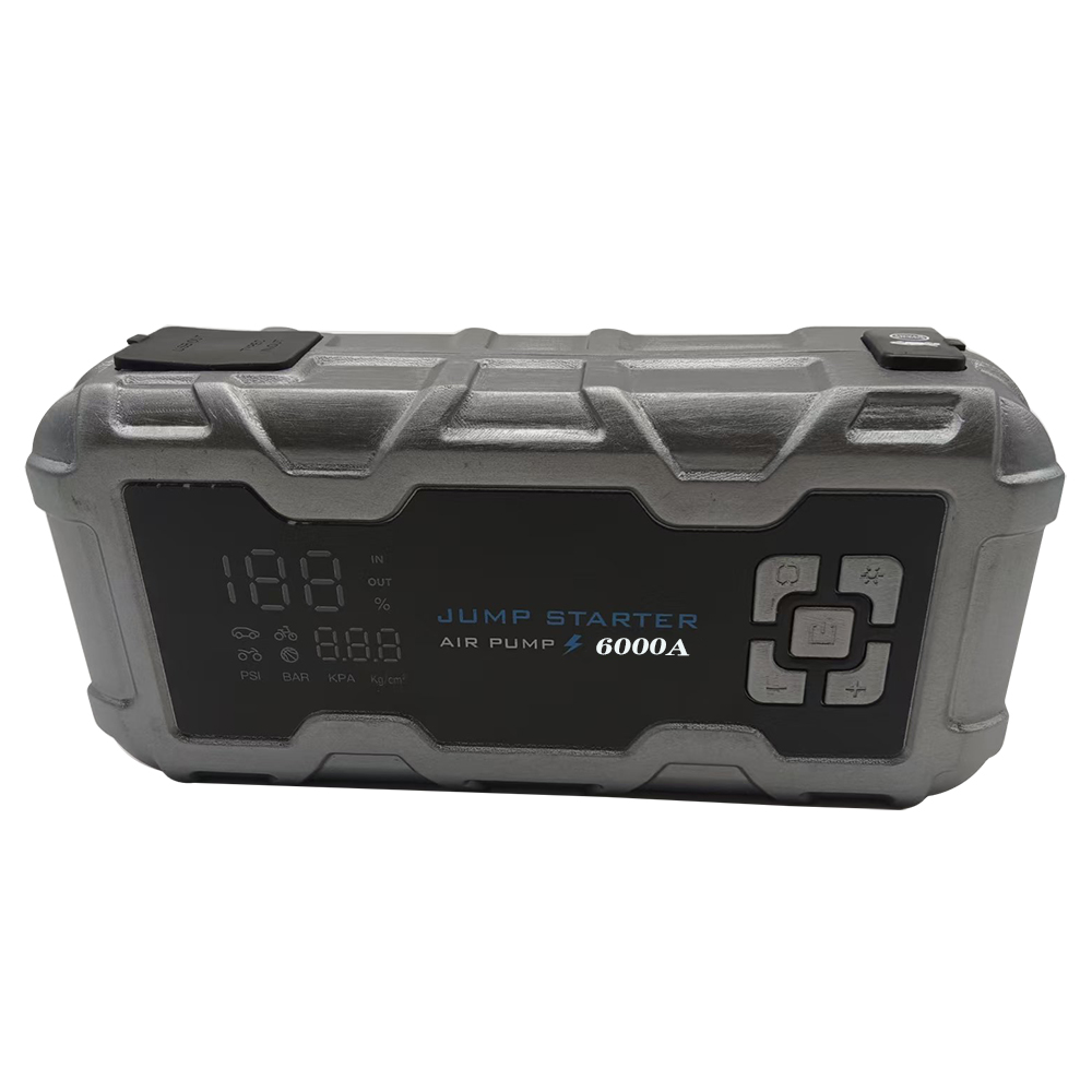6000a汽车跳起动器与空气压缩机便携式跳起动器电池助推器与空气泵跳起动器与轮胎充气机