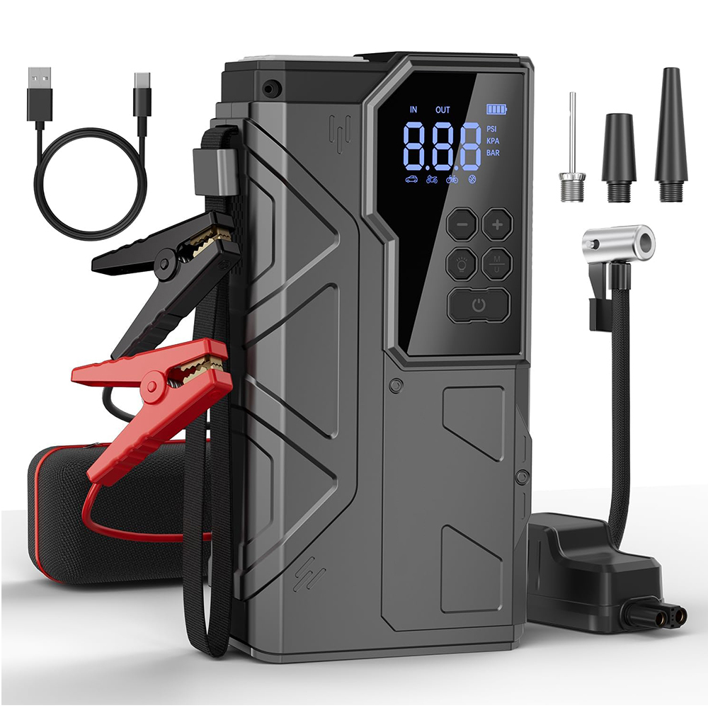New  Powerful Mini Tire Inflator Car Tyre air Pump Jump Portable Jump Starter With air Compressor