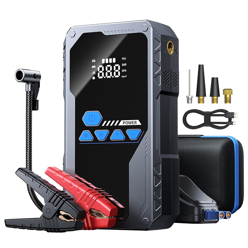 带空气压缩机的跳跃起动器3000汽车电池轮胎充气机空气泵PD30W输入/输出便携式汽车跳跃箱
