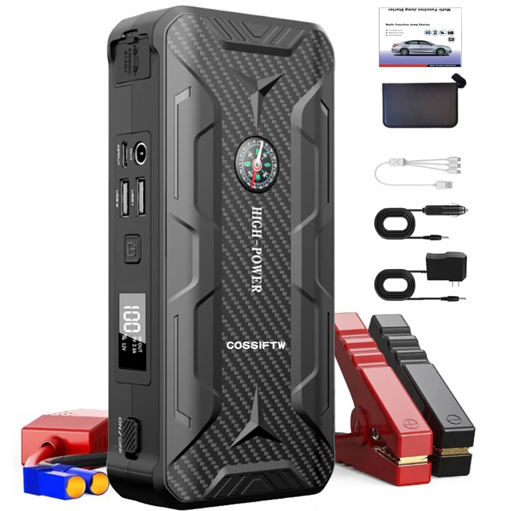 12V 28000mAh Lithium Battery Car Jump Starter 800A Peak Current Jump Starter Auto Emergency Booster Portable Jump Starter