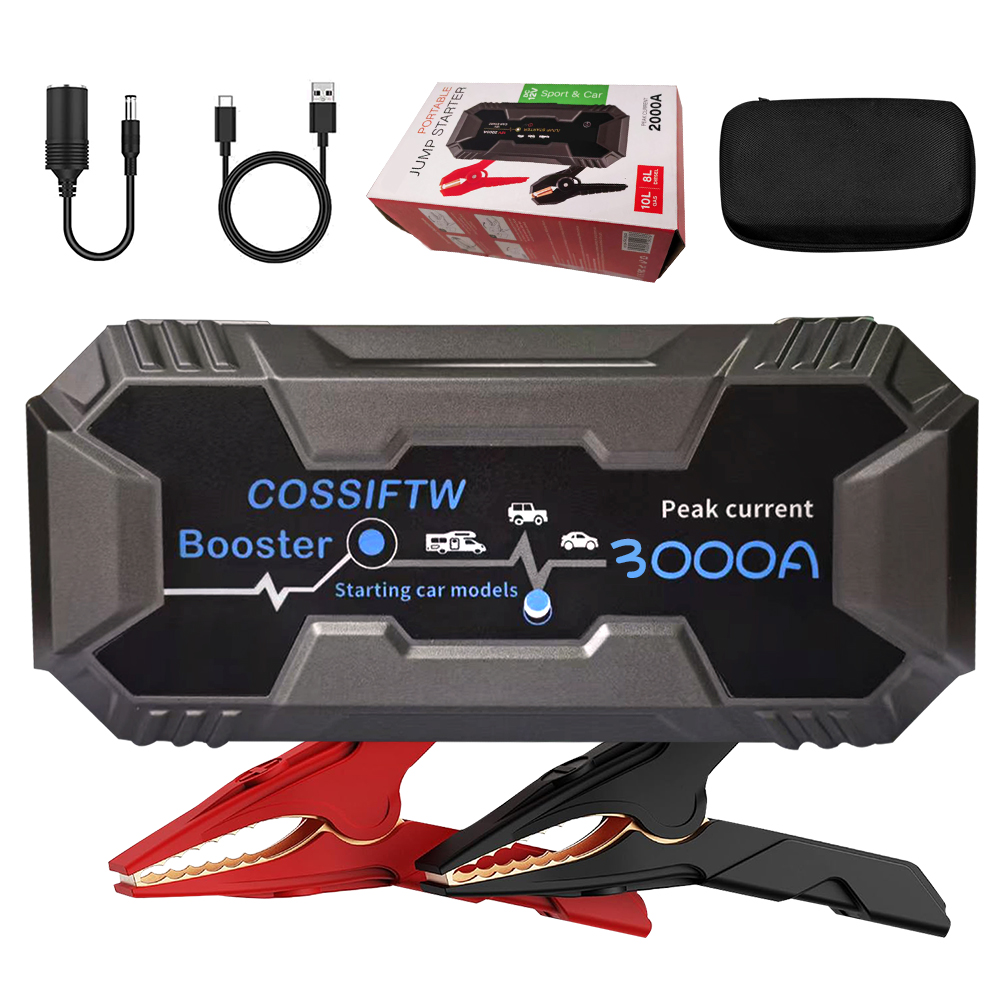 Car Battery Booster Heavy Duty Jump Starter 3000A with LCD LED Flashlight